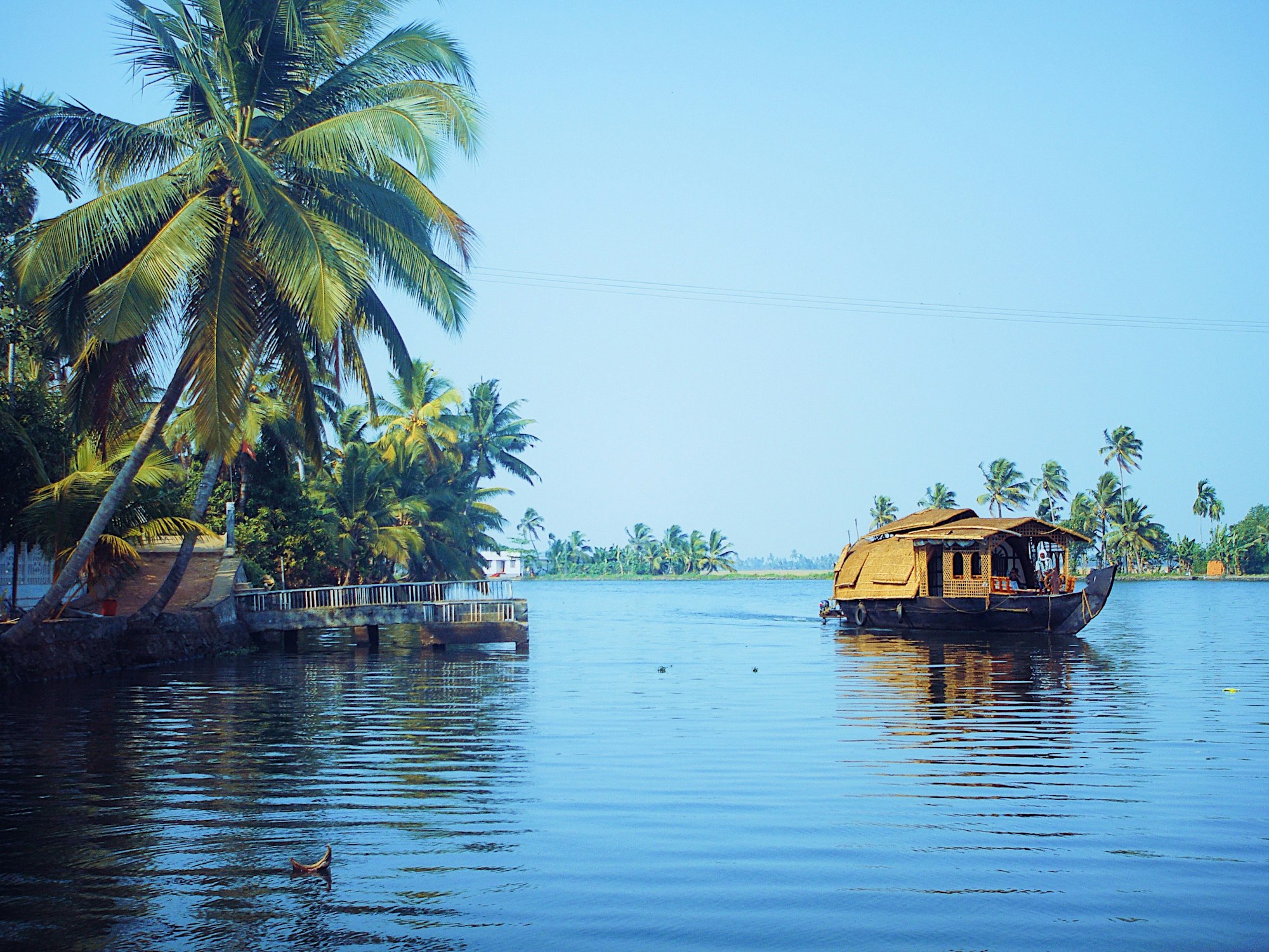 Traveling backwaters in Kerala India